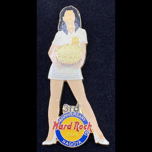 Hard Rock Cafe Nagoya Japan 3rd Anniv. Limited SEXY WAITRESS 3 Pin Set In Case - Picture 4 of 9